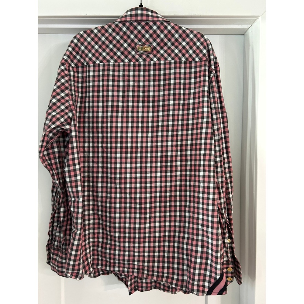 Cavi Mens 3XL Gingham Button Down Shirt Plaid Military Epaulettes Preppy Gingham - Picture 8 of 12